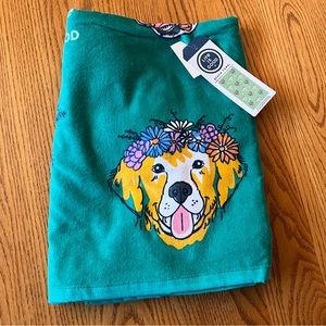NWT Life is Good Oversized Teal Dog Beach Towel